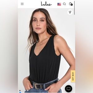 Lulus Chic on Repeat Black V-Neck Sleeveless Bodysuit